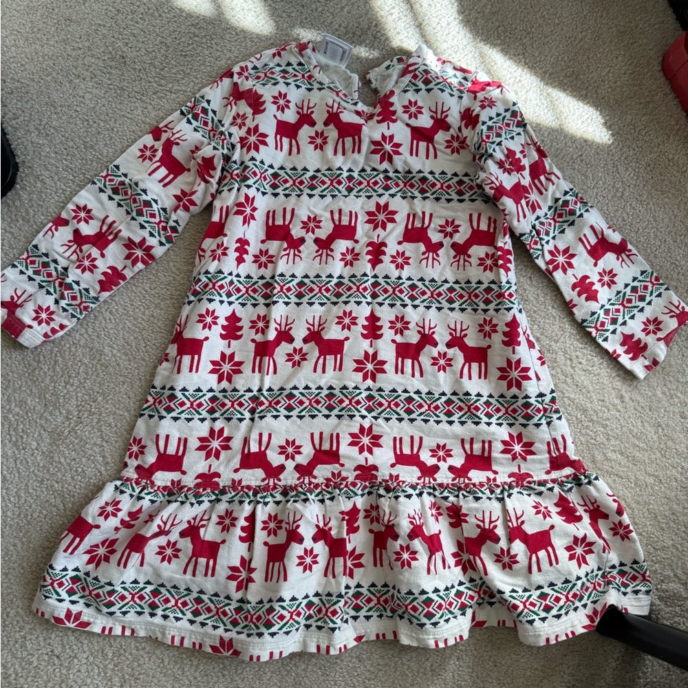 Hanna Andersson “Dear Deer” Red and White Reindeer Nightgown